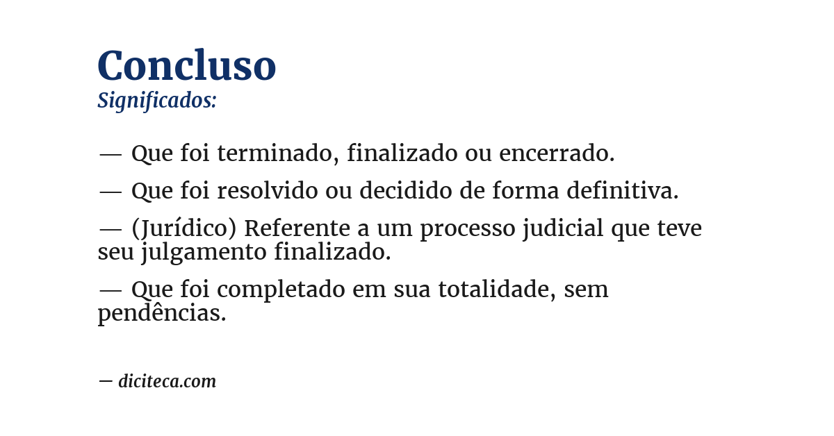 Significado de concluso