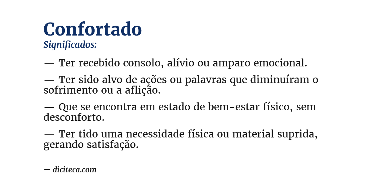 Significado de confortado