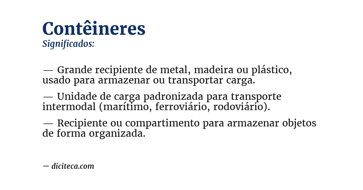 Significado de contêineres