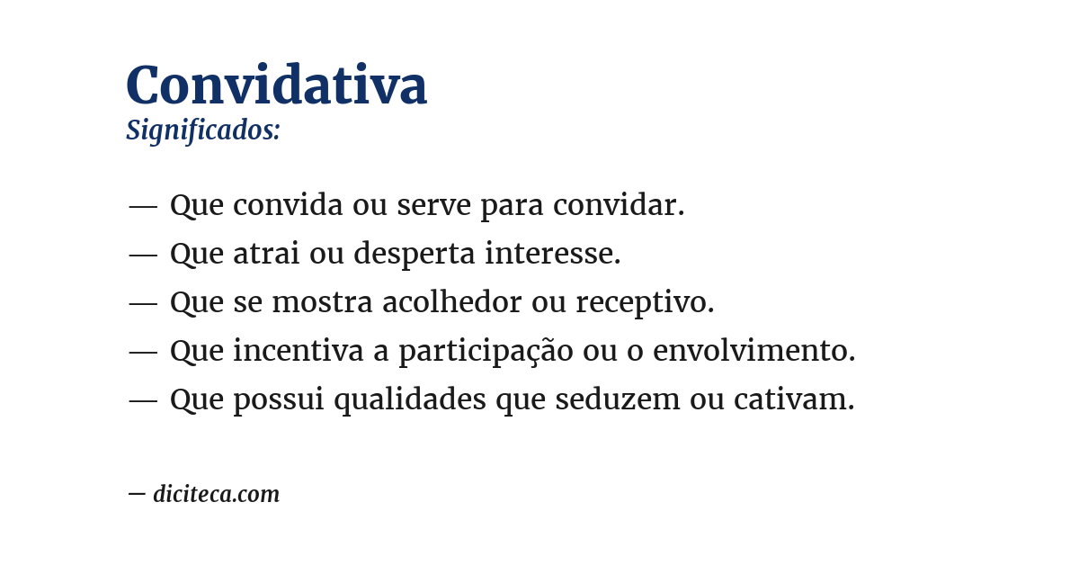 Significado de convidativa