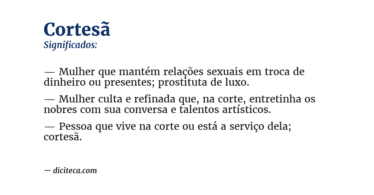 Significado de cortesã