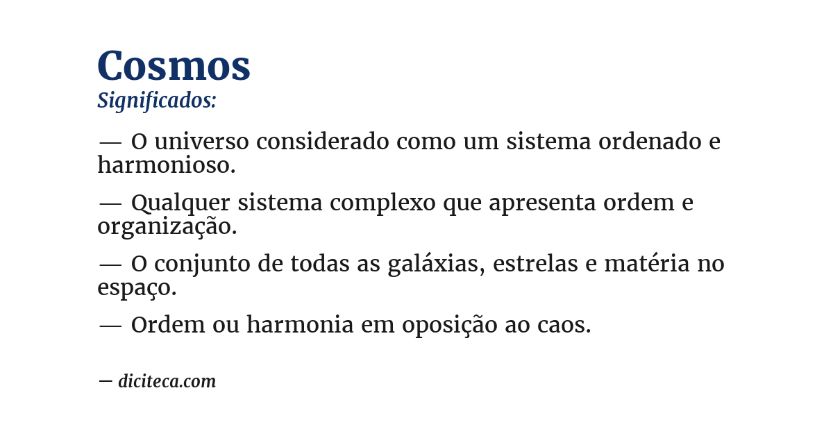 Significado de cosmos