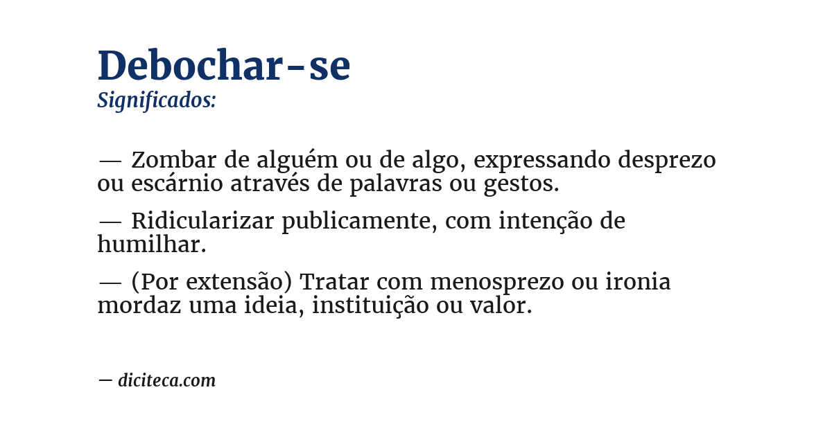 Significado de debochar-se
