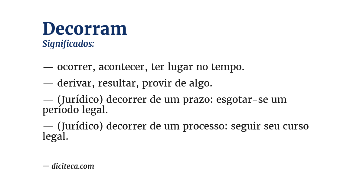 Significado de decorram