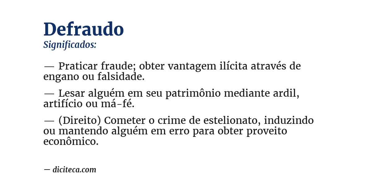 Significado de defraudo