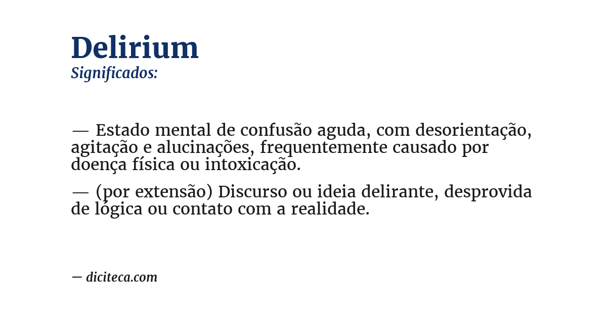 Significado de delirium