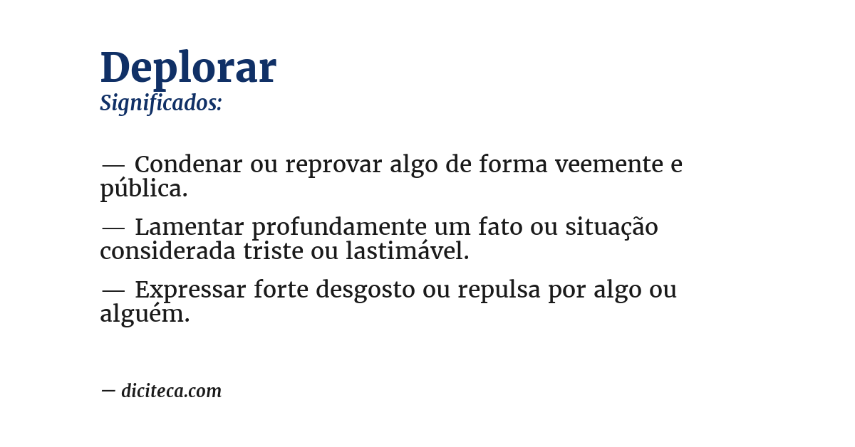 Significado de deplorar
