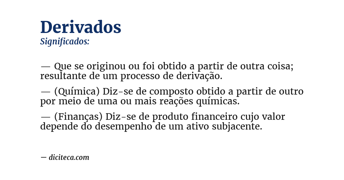 Significado de derivados