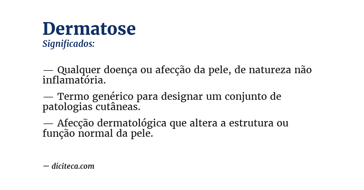 Significado de dermatose