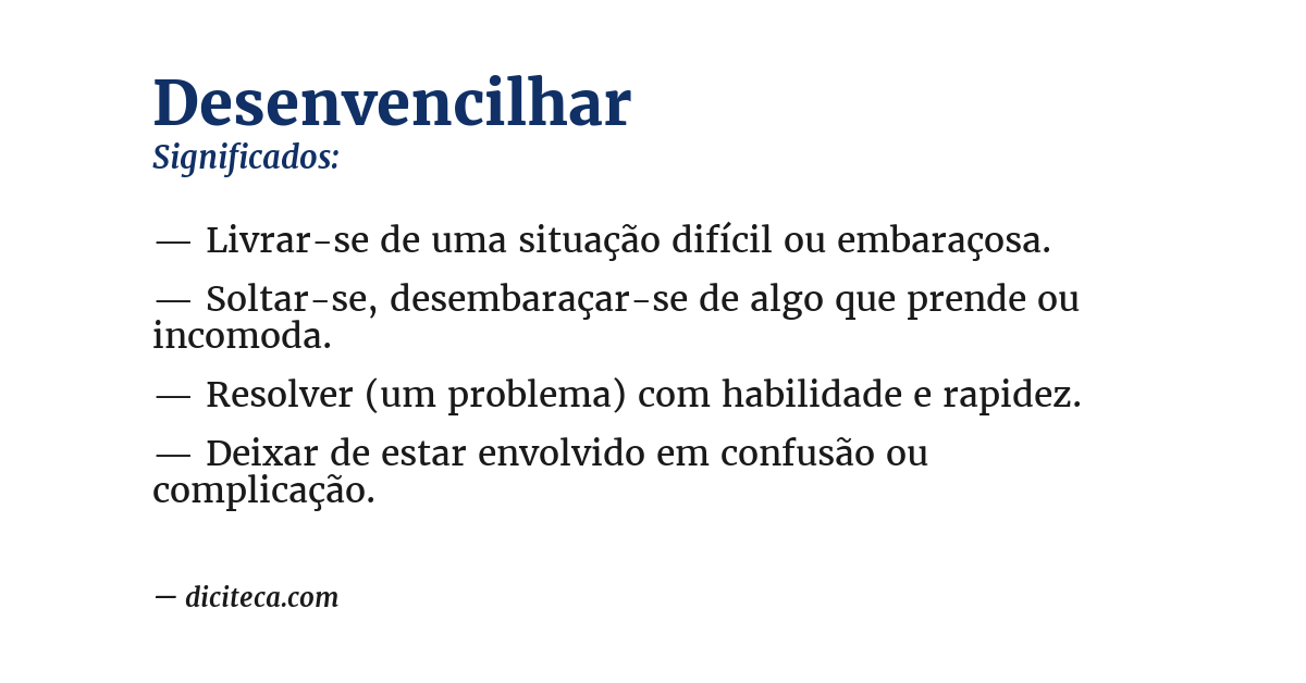 Significado de desenvencilhar