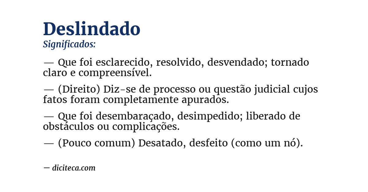 Significado de deslindado