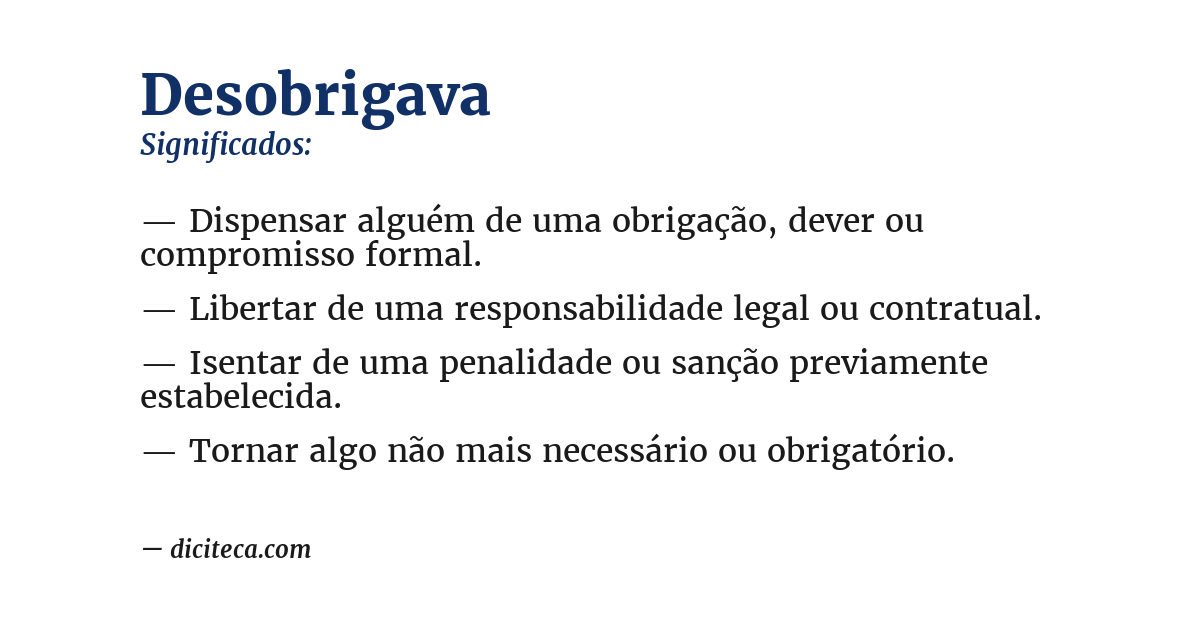 Significado de desobrigava