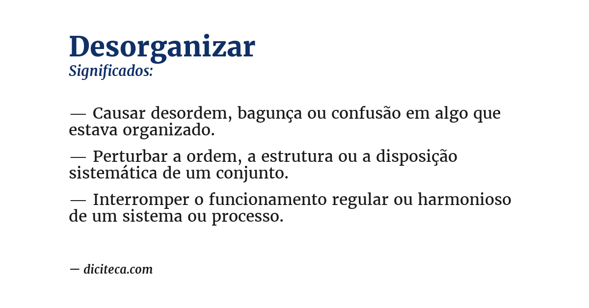 Significado de desorganizar