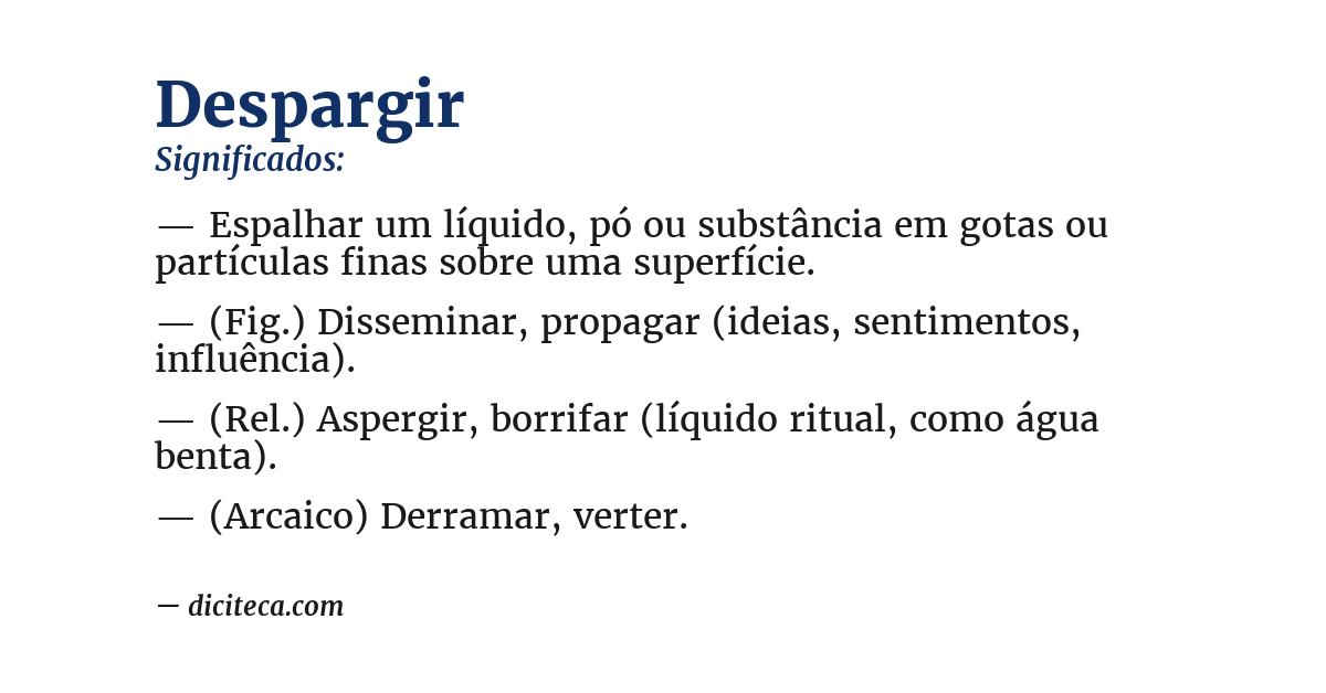 Significado de despargir