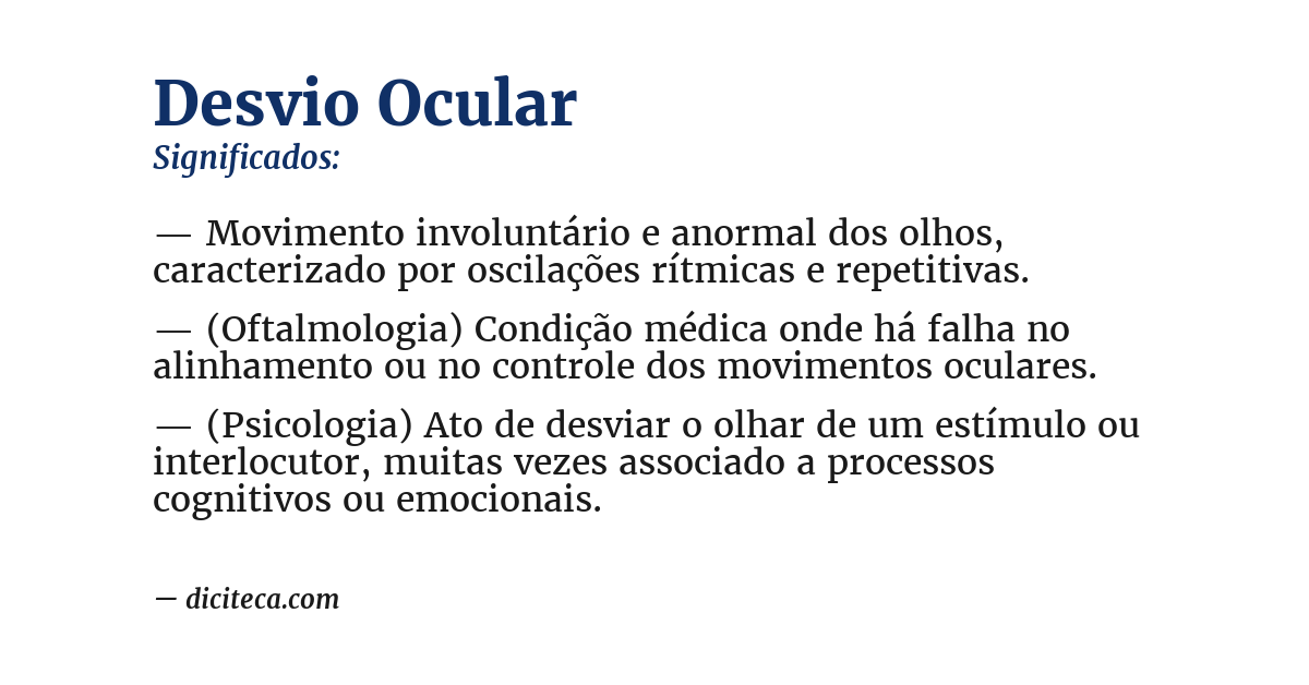 Significado de desvio ocular