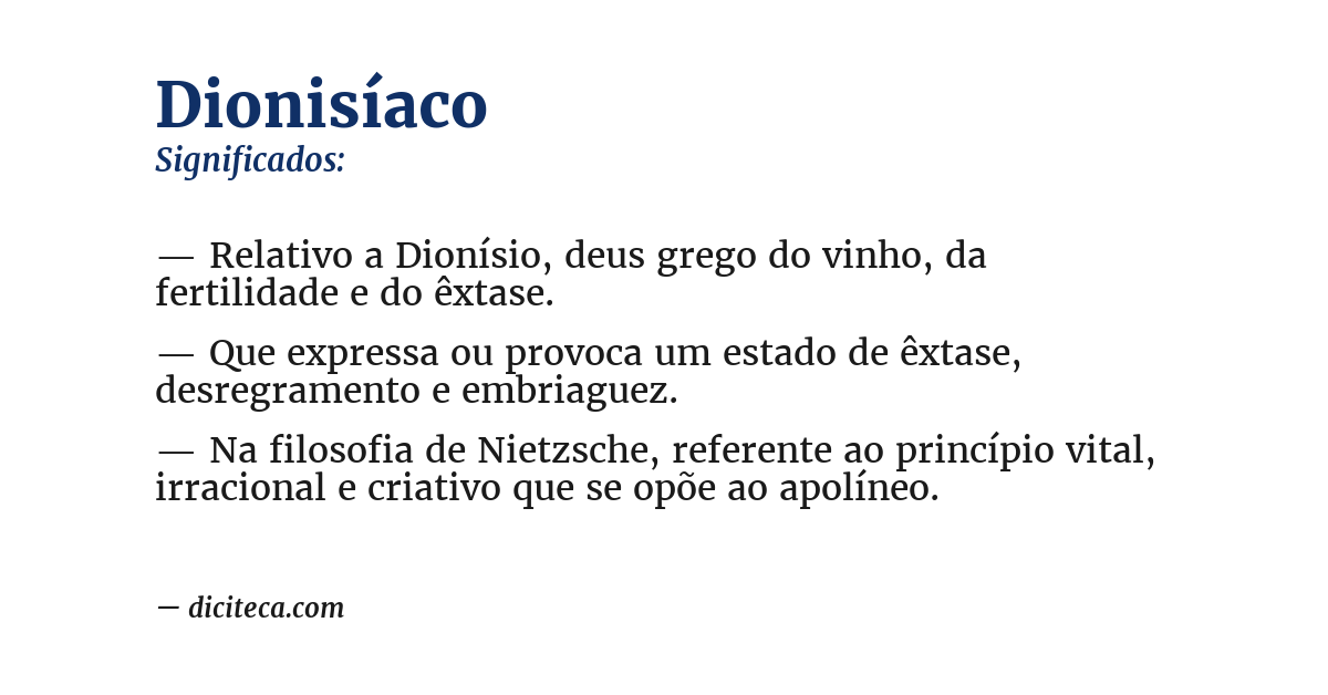 Significado de dionisíaco
