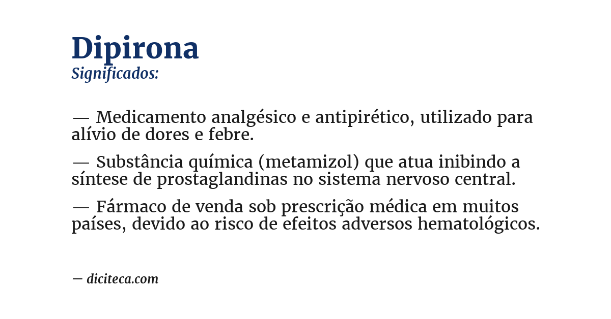 Significado de dipirona