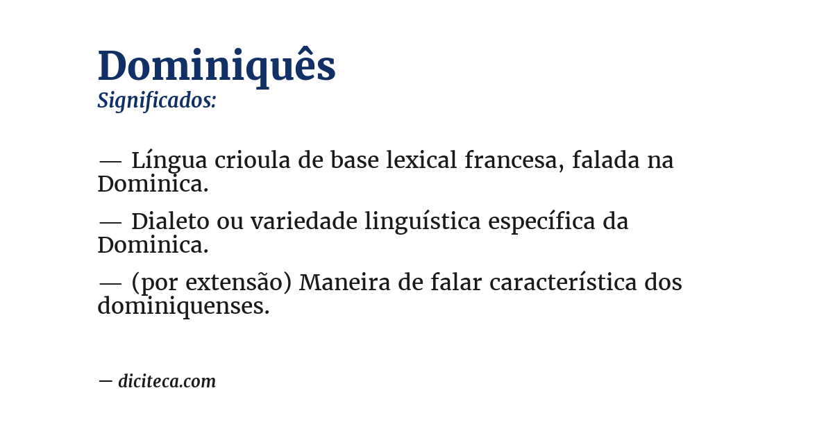 Significado de dominiquês