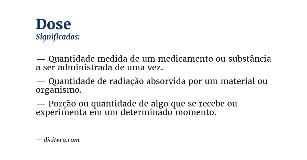 Significado de dose