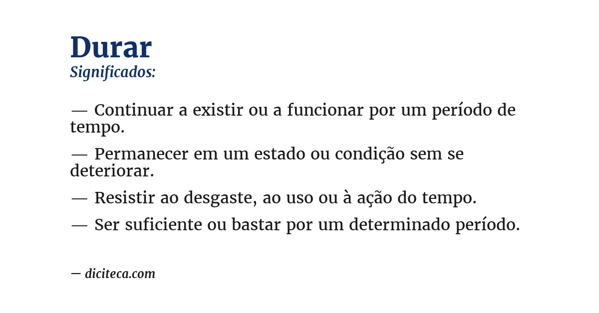 Significado de durar