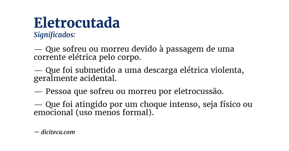 Significado de eletrocutada