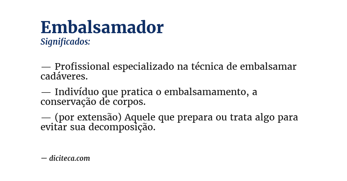 Significado de embalsamador