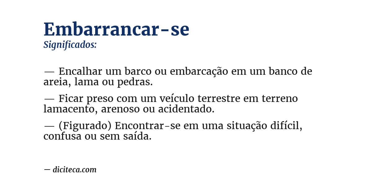 Significado de embarrancar-se