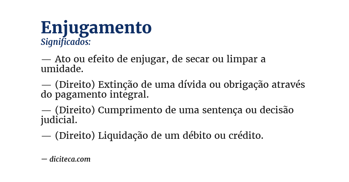 Significado de enjugamento