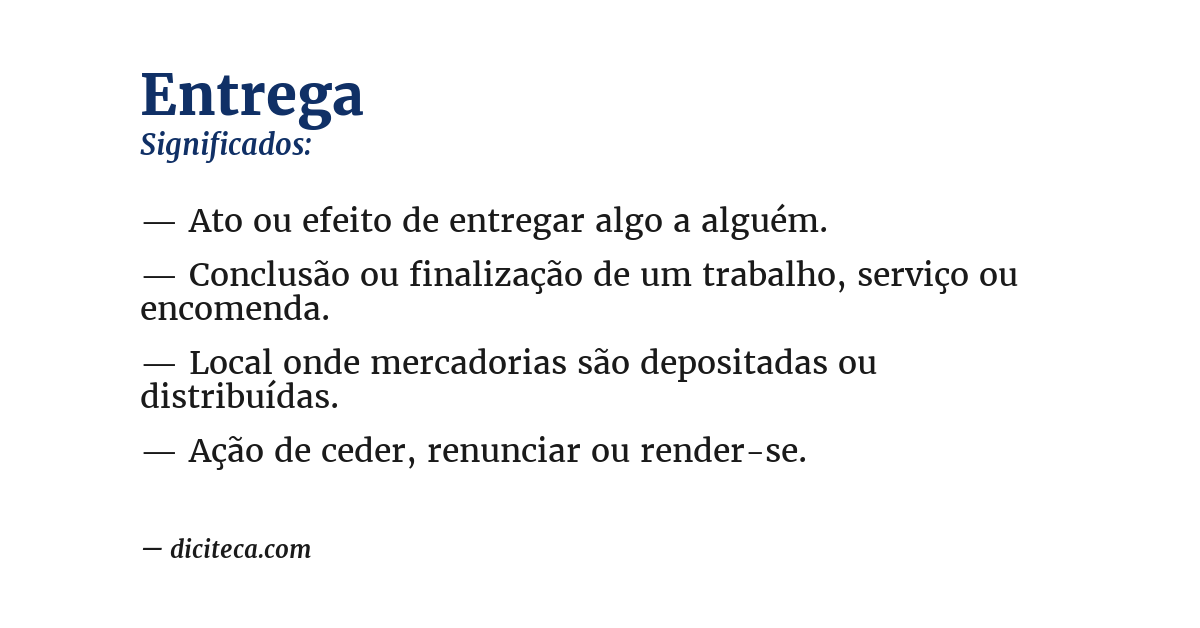 Significado de entrega