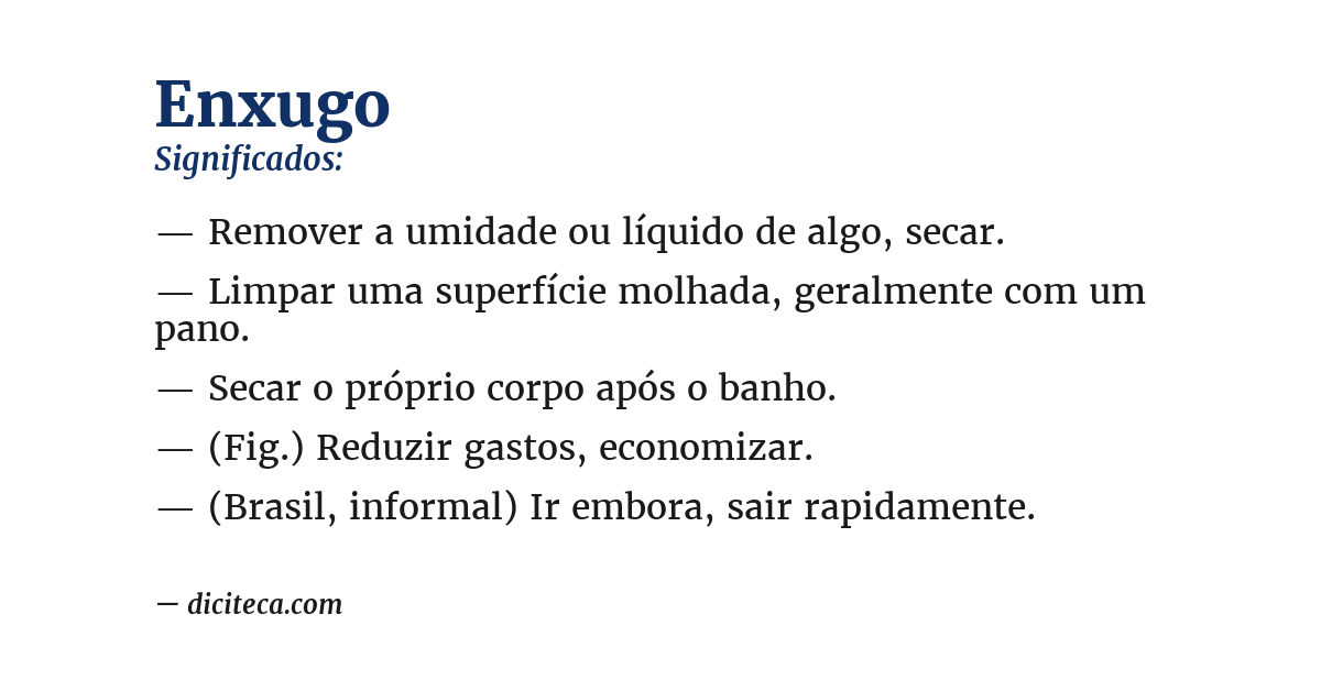 Significado de enxugo