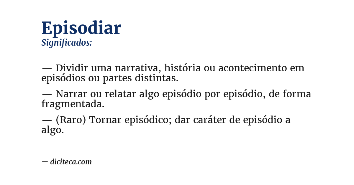 Significado de episodiar