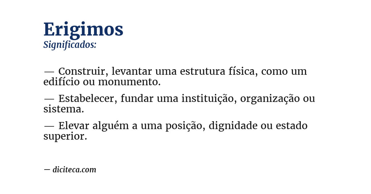 Significado de erigimos