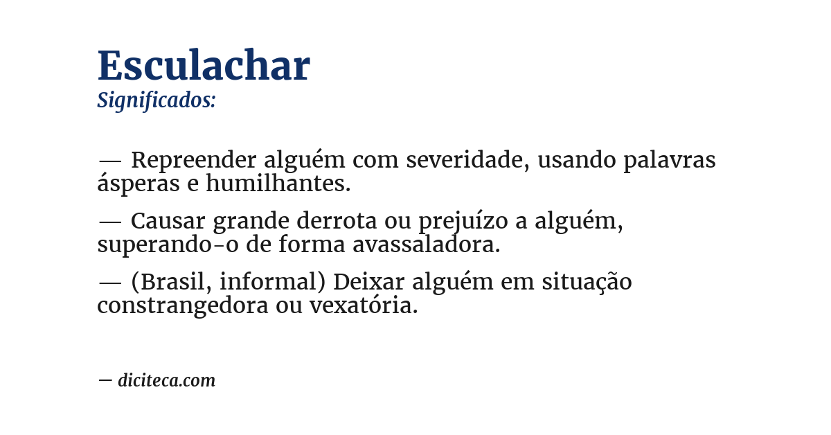 Significado de esculachar