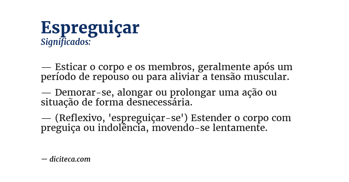 Significado de espreguiçar