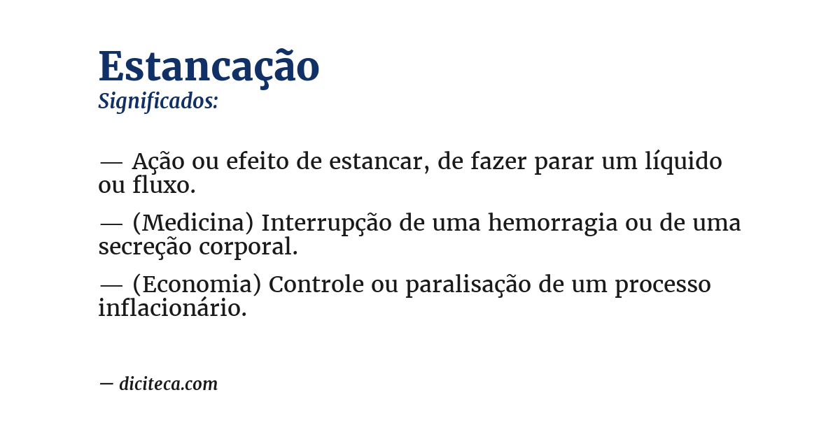 Significado de estancação