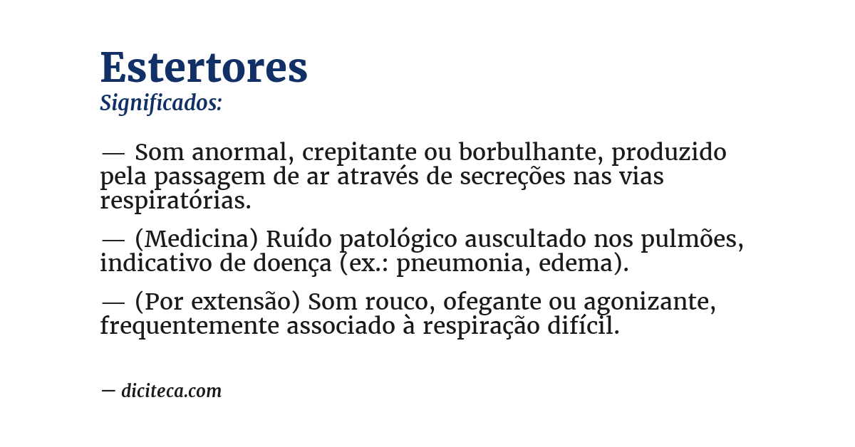 Significado de estertores