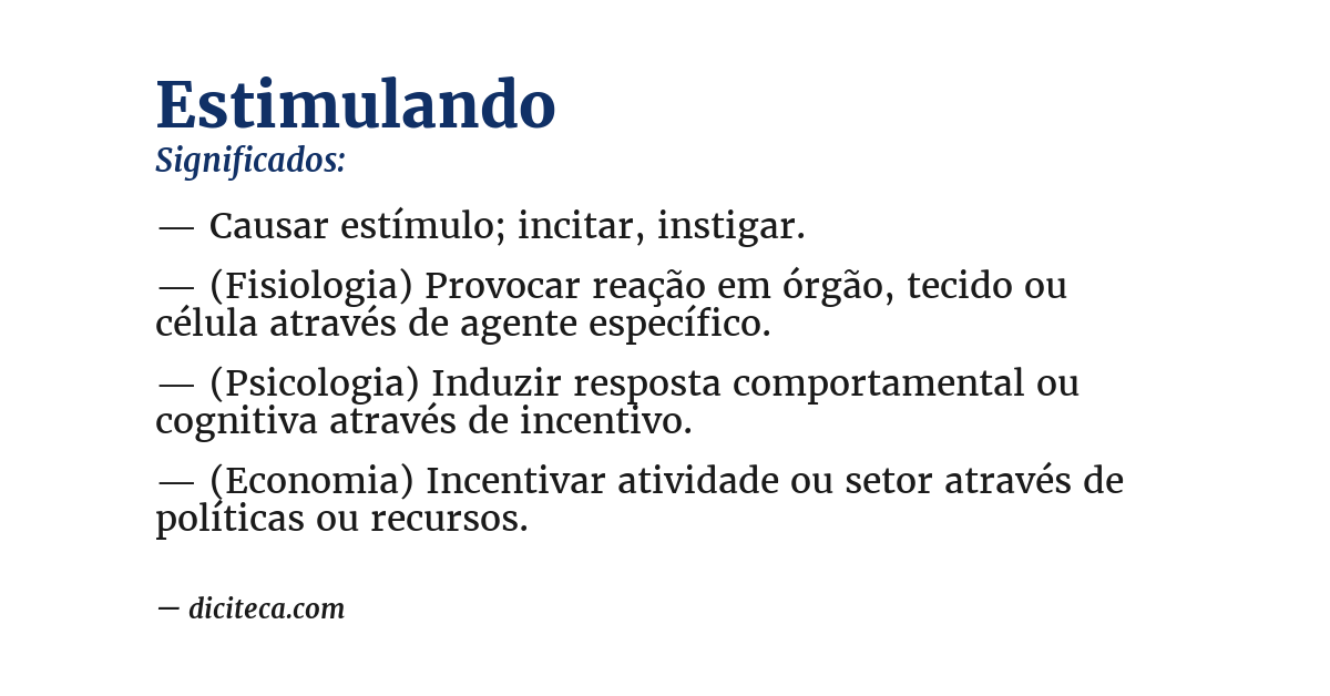 Significado de estimulando