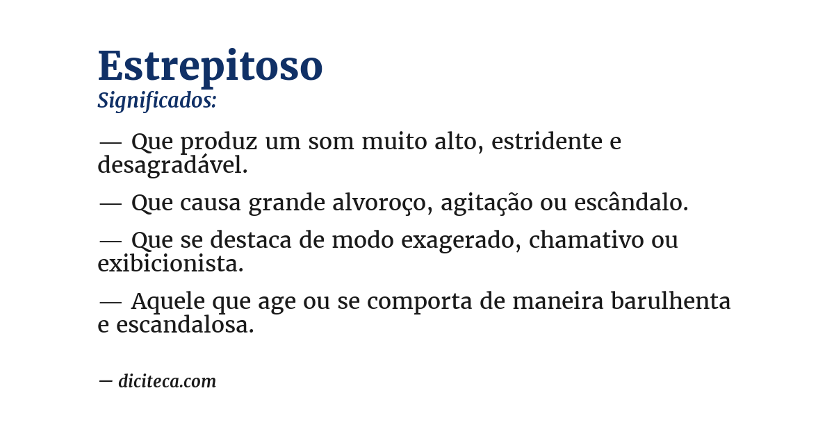 Significado de estrepitoso