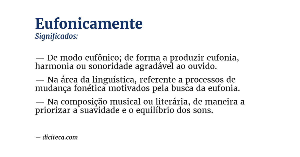 Significado de eufonicamente