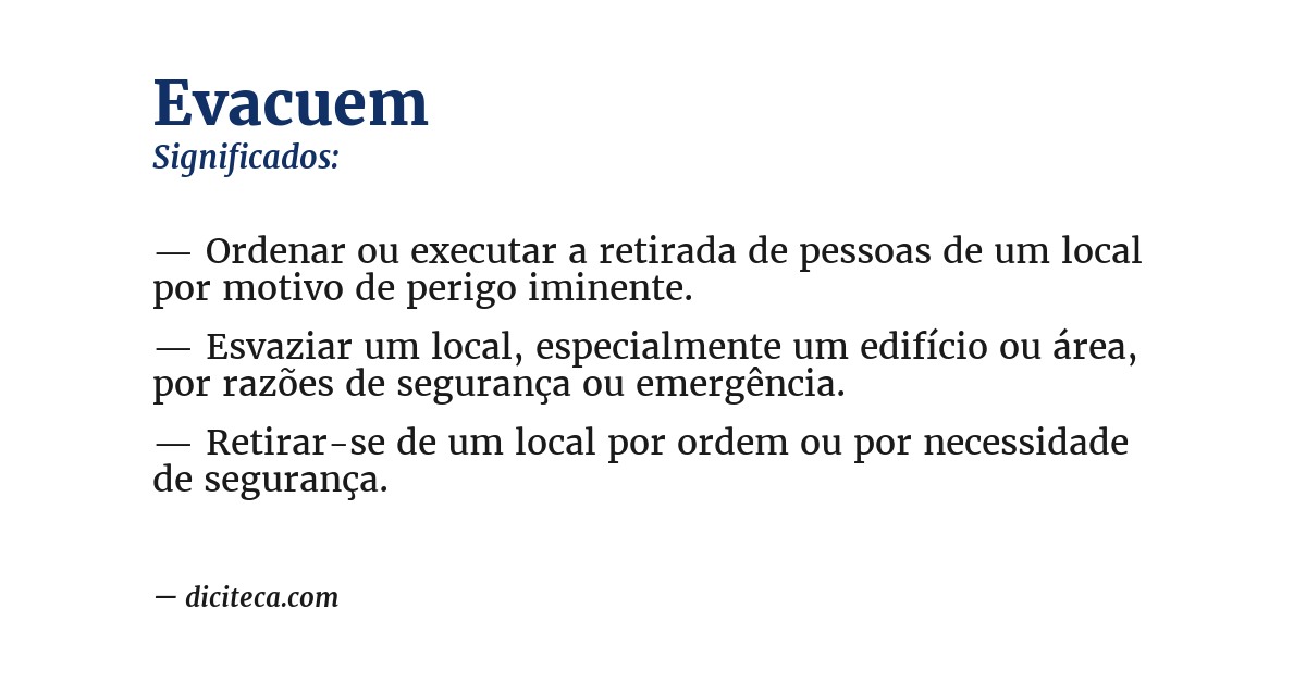 Significado de evacuem