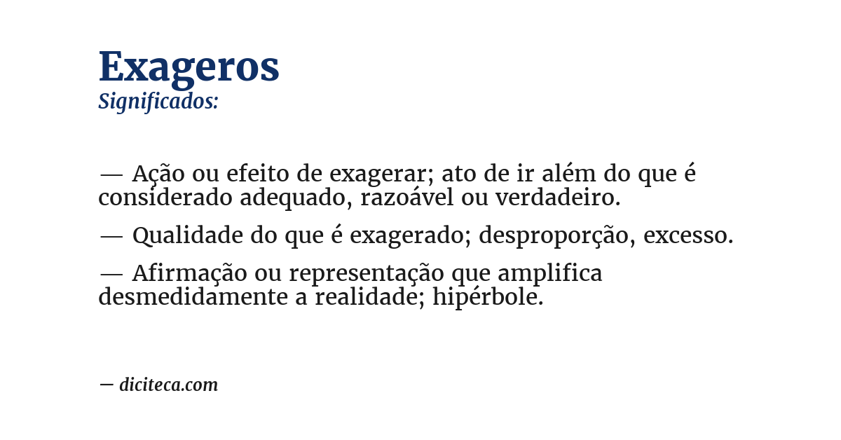 Significado de exageros