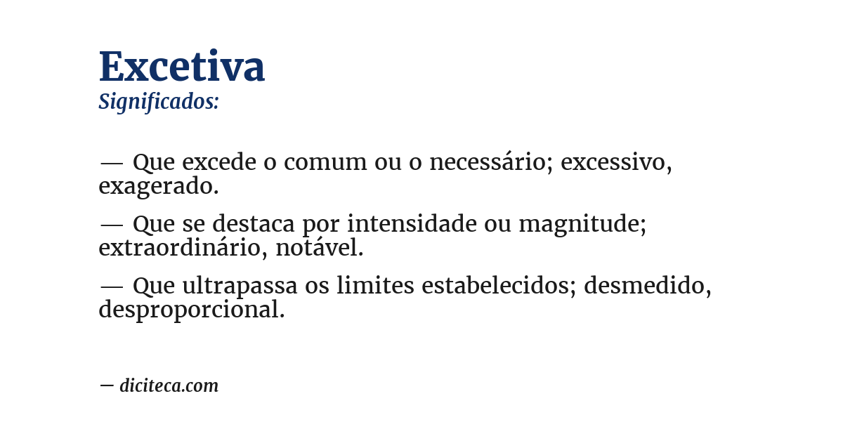 Significado de excetiva