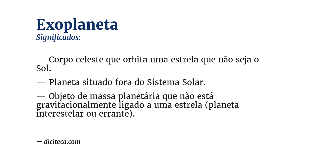 Significado de exoplaneta