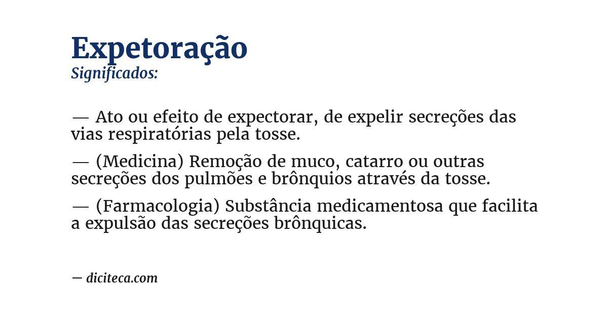 Significado de expetoração