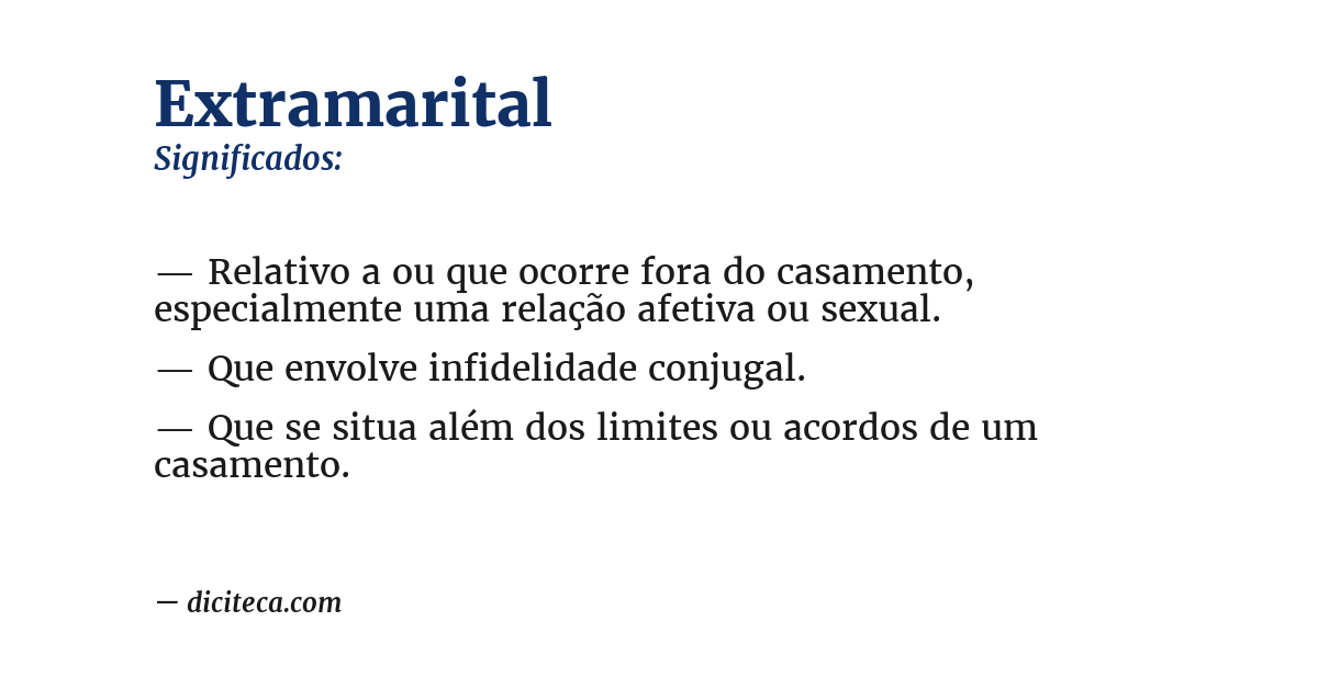 Significado de extramarital