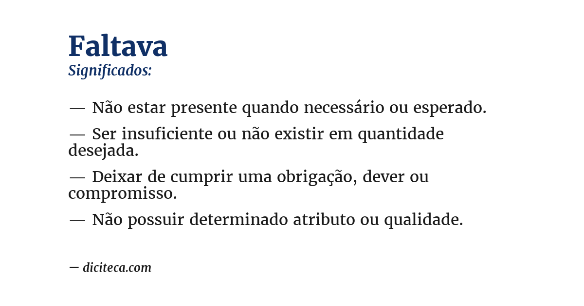 Significado de faltava
