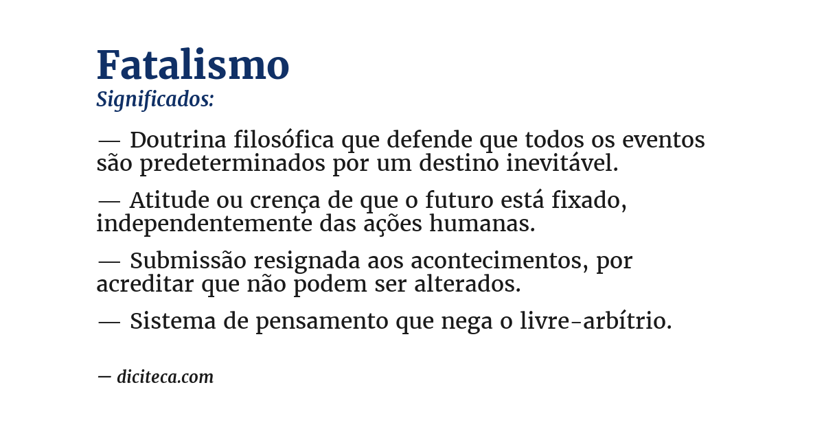 Significado de fatalismo