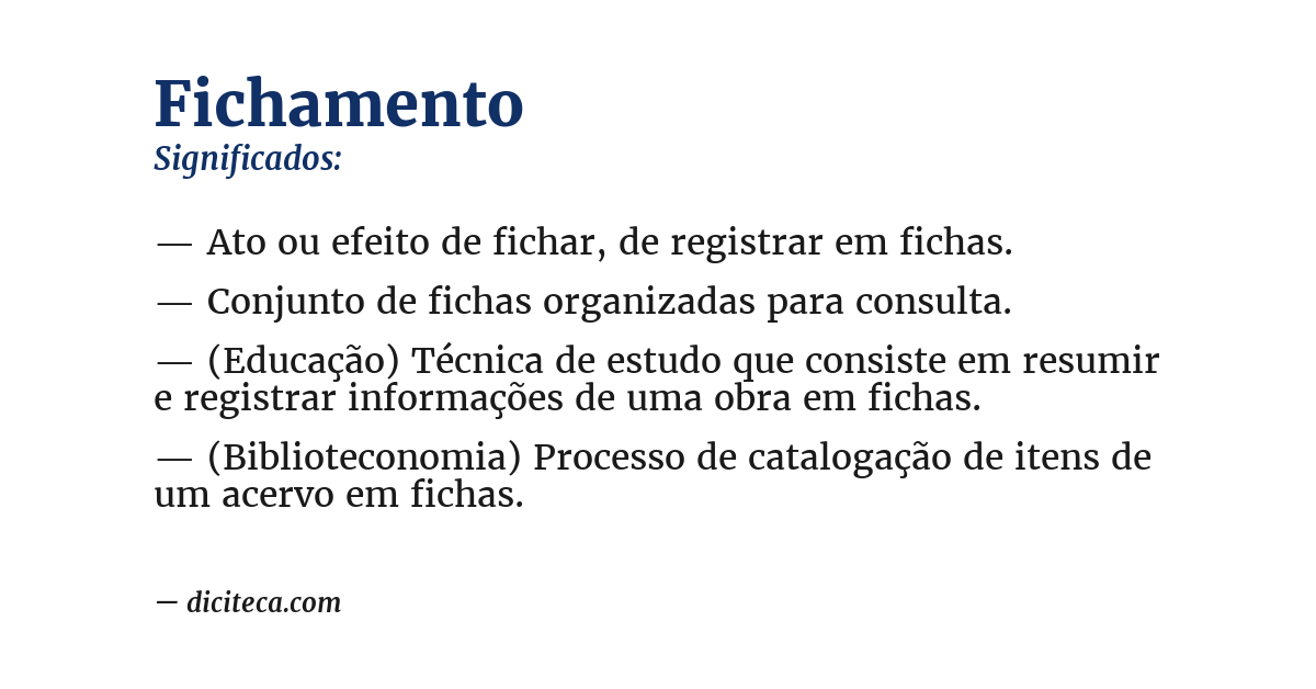 Significado de fichamento