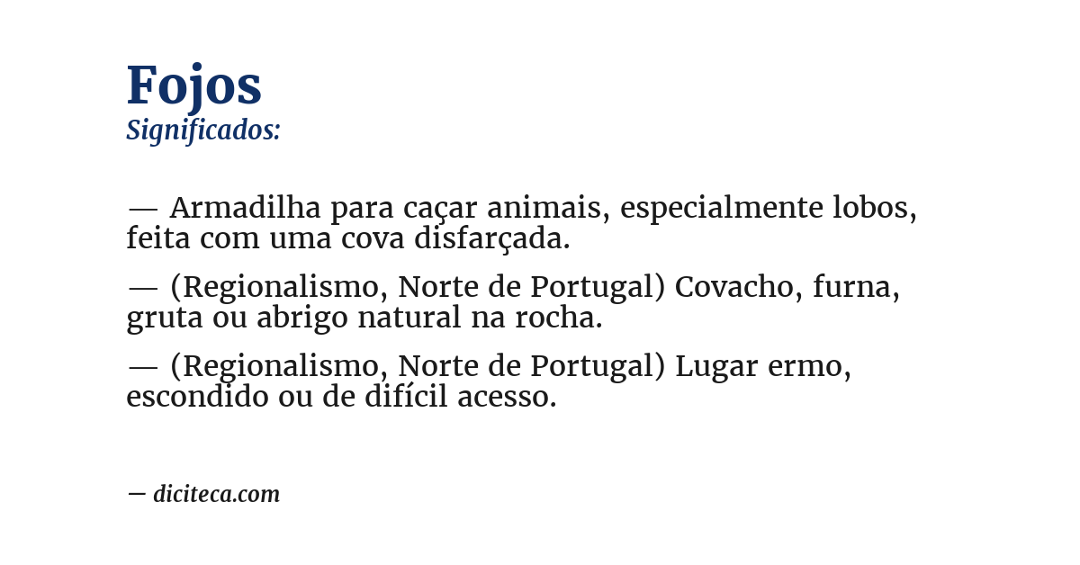 Significado de fojos