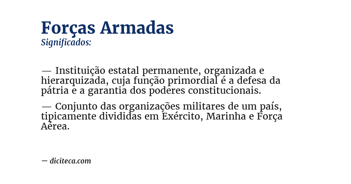 Significado de forças armadas